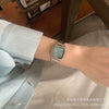 Women's Cold Style Square Alloy Case Steel Band Quartz Watch With Ordinary Glass Mirror