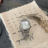 Women's Cold Style Square Alloy Case Steel Band Quartz Watch With Ordinary Glass Mirror