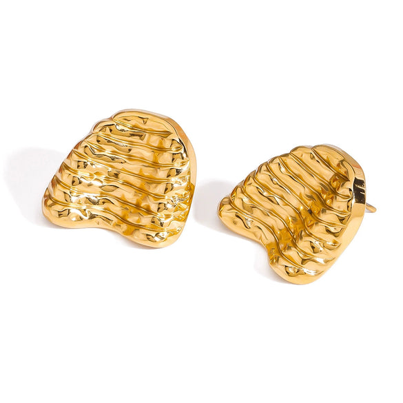 Women's Cold Style Stainless Steel Geometric Pattern Electroplated Earrings