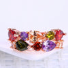 Women's Color Crystal Zircon Ring With Geometric Design Rose Gold Jewelry