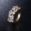 Women's Color Crystal Zircon Ring With Geometric Design Rose Gold Jewelry