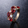 Women's Color Crystal Zircon Ring With Geometric Design Rose Gold Jewelry