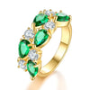 Women's Color Crystal Zircon Ring With Geometric Design Rose Gold Jewelry