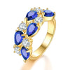 Women's Color Crystal Zircon Ring With Geometric Design Rose Gold Jewelry