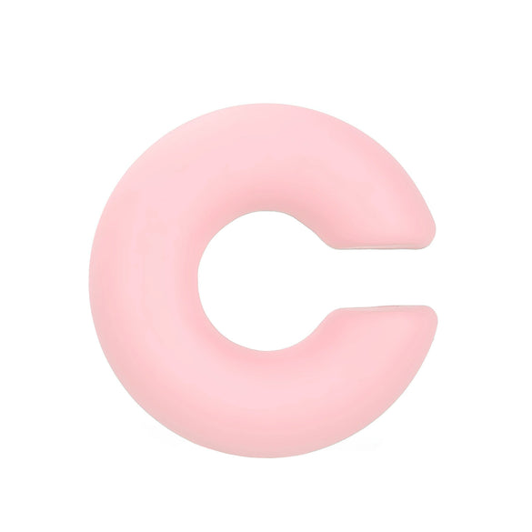 Women's Color Matte Thick Round C Shaped Hole Free Ear Clip Earrings Geometric Pattern Painted Finish