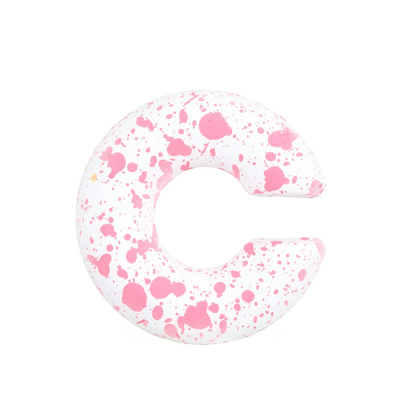 Women's Color Matte Thick Round C Shaped Hole Free Ear Clip Earrings Geometric Pattern Painted Finish