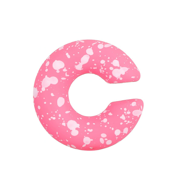 Women's Color Matte Thick Round C Shaped Hole Free Ear Clip Earrings Geometric Pattern Painted Finish