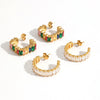 Women's Colored Diamond Stainless Steel Geometric Electroplated Highend Earrings