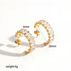 Women's Colored Diamond Stainless Steel Geometric Electroplated Highend Earrings