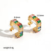 Women's Colored Diamond Stainless Steel Geometric Electroplated Highend Earrings