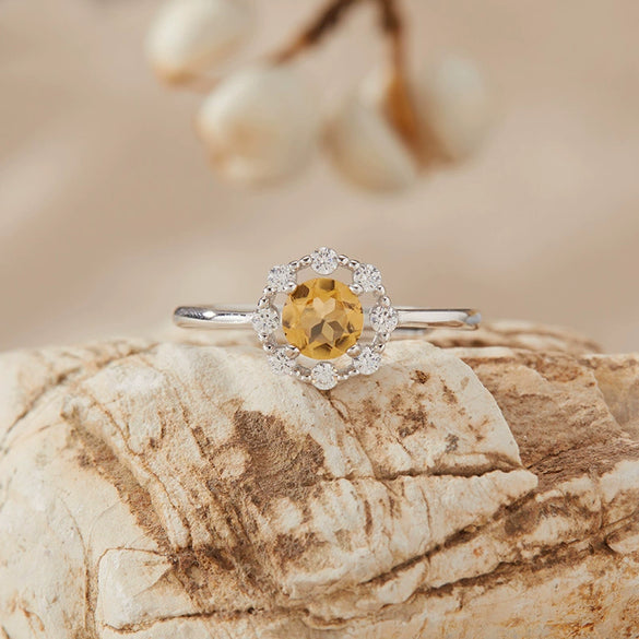 Women's Colored Gemstone Ring Jewelry Set S925 Sterling Silver Geometric Style Set With Gemstones