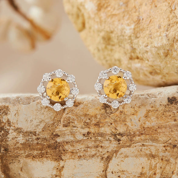 Women's Colored Gemstone Ring Jewelry Set S925 Sterling Silver Geometric Style Set With Gemstones