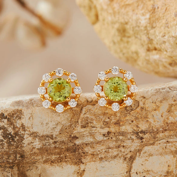 Women's Colored Gemstone Ring Jewelry Set S925 Sterling Silver Geometric Style Set With Gemstones