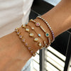 Women's Colored Zircon Stainless Steel Bracelet With Geometric Design And Plated Finish Hypoallergenic Fashion Jewelry