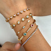 Women's Colored Zircon Stainless Steel Bracelet With Geometric Design And Plated Finish Hypoallergenic Fashion Jewelry