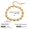 Women's Colored Zircon Stainless Steel Bracelet With Geometric Design And Plated Finish Hypoallergenic Fashion Jewelry