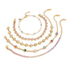 Women's Colored Zircon Stainless Steel Bracelet With Geometric Design And Plated Finish Hypoallergenic Fashion Jewelry