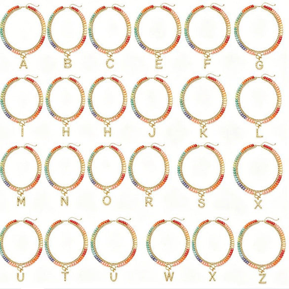 Women's Colorful Beaded Natural Stone Necklace With Layered Heart Pendant Copper Electroplated Bead Chain Clavicle Necklace