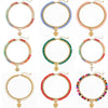 Women's Colorful Beaded Natural Stone Necklace With Layered Heart Pendant Copper Electroplated Bead Chain Clavicle Necklace