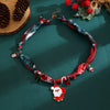 Women's Colorful Christmas Resin Geometric Pendant Necklace With Alloy Charm And Hand Knitted Design