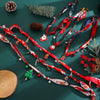 Women's Colorful Christmas Resin Geometric Pendant Necklace With Alloy Charm And Hand Knitted Design