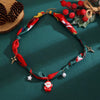 Women's Colorful Christmas Resin Geometric Pendant Necklace With Alloy Charm And Hand Knitted Design