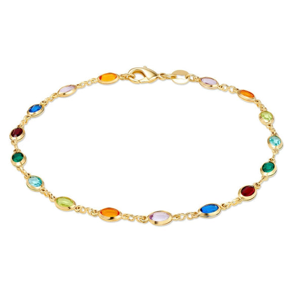 Women’s Colorful Copper Geometric Anklet Delicate Elegant Simple Ankle Chain Fashion Jewelry Gift