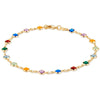 Women’s Colorful Copper Geometric Anklet Delicate Elegant Simple Ankle Chain Fashion Jewelry Gift