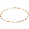 Women’s Colorful Copper Geometric Anklet Delicate Elegant Simple Ankle Chain Fashion Jewelry Gift