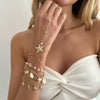Women's Colorful Crystal Bracelet With Imitation Pearl Seashell And Starfish Charms Geometric Zinc Alloy Plated Vacation Style Jewelry