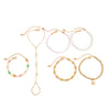 Women's Colorful Crystal Bracelet With Imitation Pearl Seashell And Starfish Charms Geometric Zinc Alloy Plated Vacation Style Jewelry