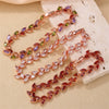Women's Colorful Crystal Zircon Rhombus Patterned Electroplated Willow Leaf Bracelet Wholesale Fashion Jewelry