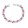 Women's Colorful Crystal Zircon Rhombus Patterned Electroplated Willow Leaf Bracelet Wholesale Fashion Jewelry