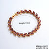 Women's Colorful Crystal Zircon Rhombus Patterned Electroplated Willow Leaf Bracelet Wholesale Fashion Jewelry