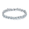 Women's Colorful Crystal Zircon Rhombus Patterned Electroplated Willow Leaf Bracelet Wholesale Fashion Jewelry