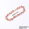 Women's Colorful Crystal Zircon Rhombus Patterned Electroplated Willow Leaf Bracelet Wholesale Fashion Jewelry