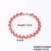 Women's Colorful Crystal Zircon Rhombus Patterned Electroplated Willow Leaf Bracelet Wholesale Fashion Jewelry