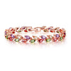 Women's Colorful Crystal Zircon Rhombus Patterned Electroplated Willow Leaf Bracelet Wholesale Fashion Jewelry