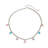 Women's Colorful Diamond Geometric Pendant Necklace With Alloy Metal Chain Single Layer Design And Plated Finish