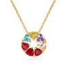 Women's Colorful Diamond Zircon Short Clavicle Chain Necklace With Geometric Design Copper O Chain