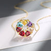 Women's Colorful Diamond Zircon Short Clavicle Chain Necklace With Geometric Design Copper O Chain