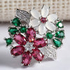 Women's Colorful Floral Statement Ring In Zinc Alloy With Electroplated Finish For Bridal Fashion Jewelry Wholesale