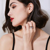 Women's Colorful Geometric Copper Ring With Zircon Inlay Electroplated Fashion Jewelry Wholesale