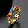 Women's Colorful Geometric Copper Ring With Zircon Inlay Electroplated Fashion Jewelry Wholesale