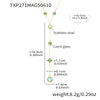 Women's Colorful Geometric Square Glass Stone And Stainless Steel Ferris Wheel Yshaped Electroplated Necklace