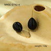 Women's Colorful Oildrip Nonfading Titanium Steel And Stainless Steel 18K Electroplated Drop Shape Earrings