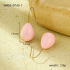 Women's Colorful Oildrip Nonfading Titanium Steel And Stainless Steel 18K Electroplated Drop Shape Earrings