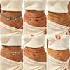 Women's Colorful Seed Bead Elastic Waist Chain With Irregular Stone Details Multiloop Vacation Style Body Chain