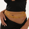 Women's Colorful Seed Bead Elastic Waist Chain With Irregular Stone Details Multiloop Vacation Style Body Chain
