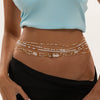 Women's Colorful Seed Bead Elastic Waist Chain With Irregular Stone Details Multiloop Vacation Style Body Chain